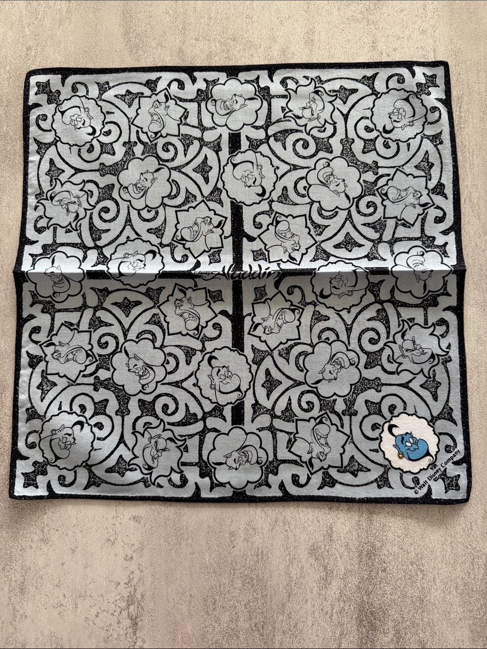 Disney Silver and Black Floral Aladdin Foldable Hair Accessory Organizer